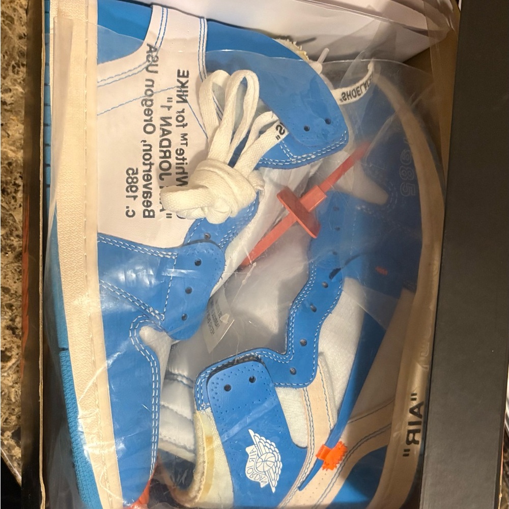 Jordan Blue and White High-Top Sneakers